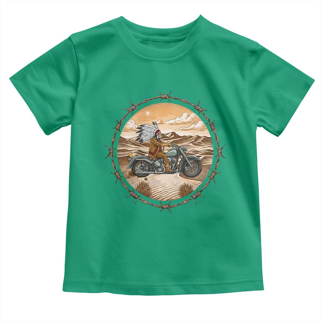 Native American Biker Gift Toddler T Shirt Skull Motorcycle Rider