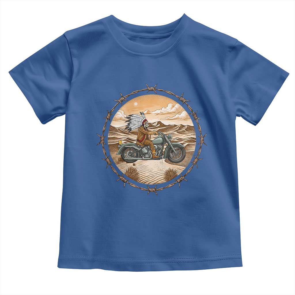 Native American Biker Gift Toddler T Shirt Skull Motorcycle Rider