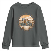 Native American Biker Gift Youth Sweatshirt Skull Motorcycle Rider