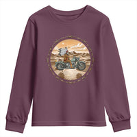 Native American Biker Gift Youth Sweatshirt Skull Motorcycle Rider