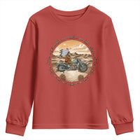 Native American Biker Gift Youth Sweatshirt Skull Motorcycle Rider