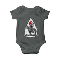 Vintage Native American Warrior Baby Onesie Horse Rider Feather Headdress Graphic