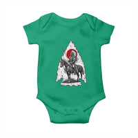 Vintage Native American Warrior Baby Onesie Horse Rider Feather Headdress Graphic