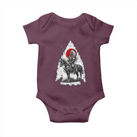 Vintage Native American Warrior Baby Onesie Horse Rider Feather Headdress Graphic