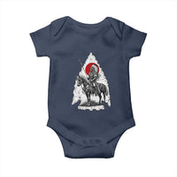 Vintage Native American Warrior Baby Onesie Horse Rider Feather Headdress Graphic