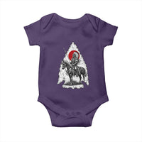 Vintage Native American Warrior Baby Onesie Horse Rider Feather Headdress Graphic