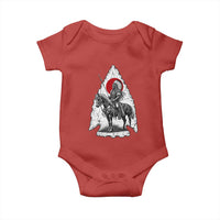 Vintage Native American Warrior Baby Onesie Horse Rider Feather Headdress Graphic
