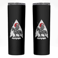 Vintage Native American Warrior Skinny Tumbler Horse Rider Feather Headdress Graphic