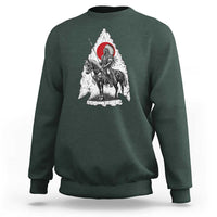 Vintage Native American Warrior Sweatshirt Horse Rider Feather Headdress Graphic