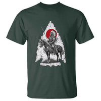 Vintage Native American Warrior T Shirt Horse Rider Feather Headdress Graphic