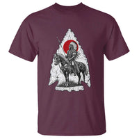 Vintage Native American Warrior T Shirt Horse Rider Feather Headdress Graphic