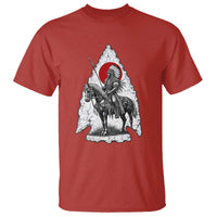 Vintage Native American Warrior T Shirt Horse Rider Feather Headdress Graphic