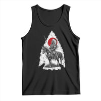 Vintage Native American Warrior Tank Top Horse Rider Feather Headdress Graphic