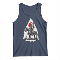 Vintage Native American Warrior Tank Top Horse Rider Feather Headdress Graphic