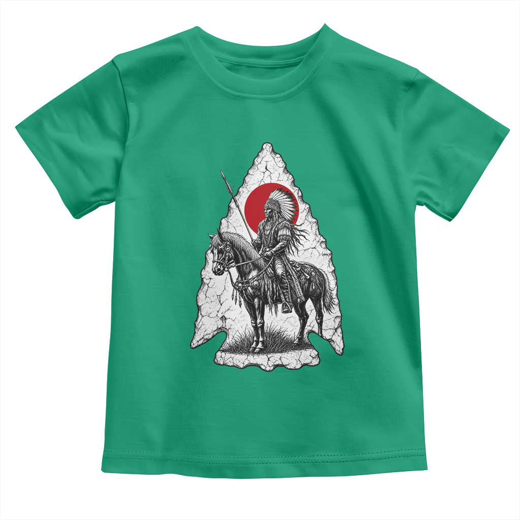Vintage Native American Warrior Toddler T Shirt Horse Rider Feather Headdress Graphic