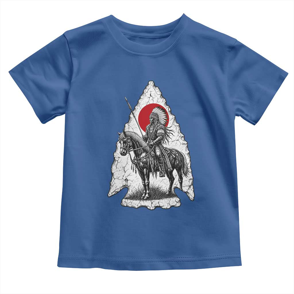 Vintage Native American Warrior Toddler T Shirt Horse Rider Feather Headdress Graphic