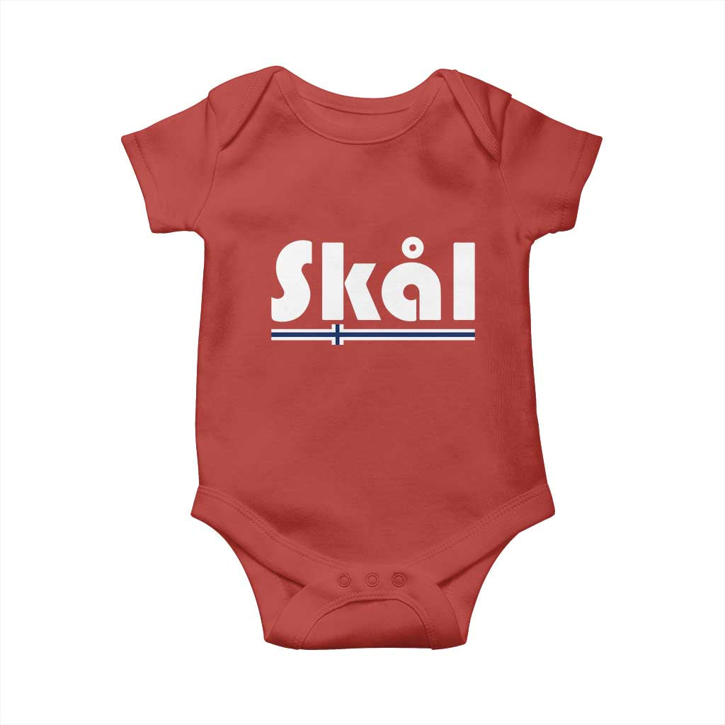 Vintage Norway Norge Skål Flag Graphic Baby Onesie Proud Norwegian Fan