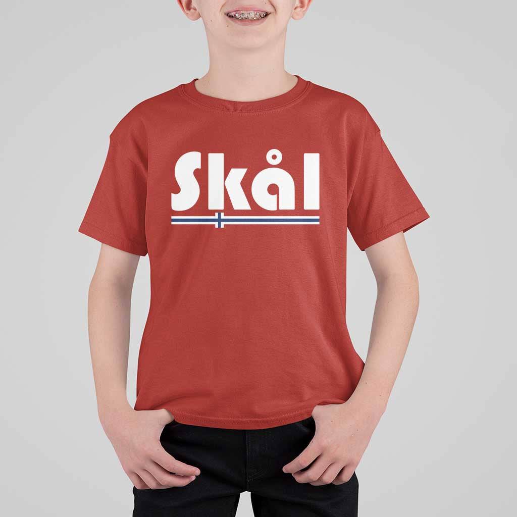 Vintage Norway Norge Skål Flag Graphic T Shirt For Kid Proud Norwegian Fan
