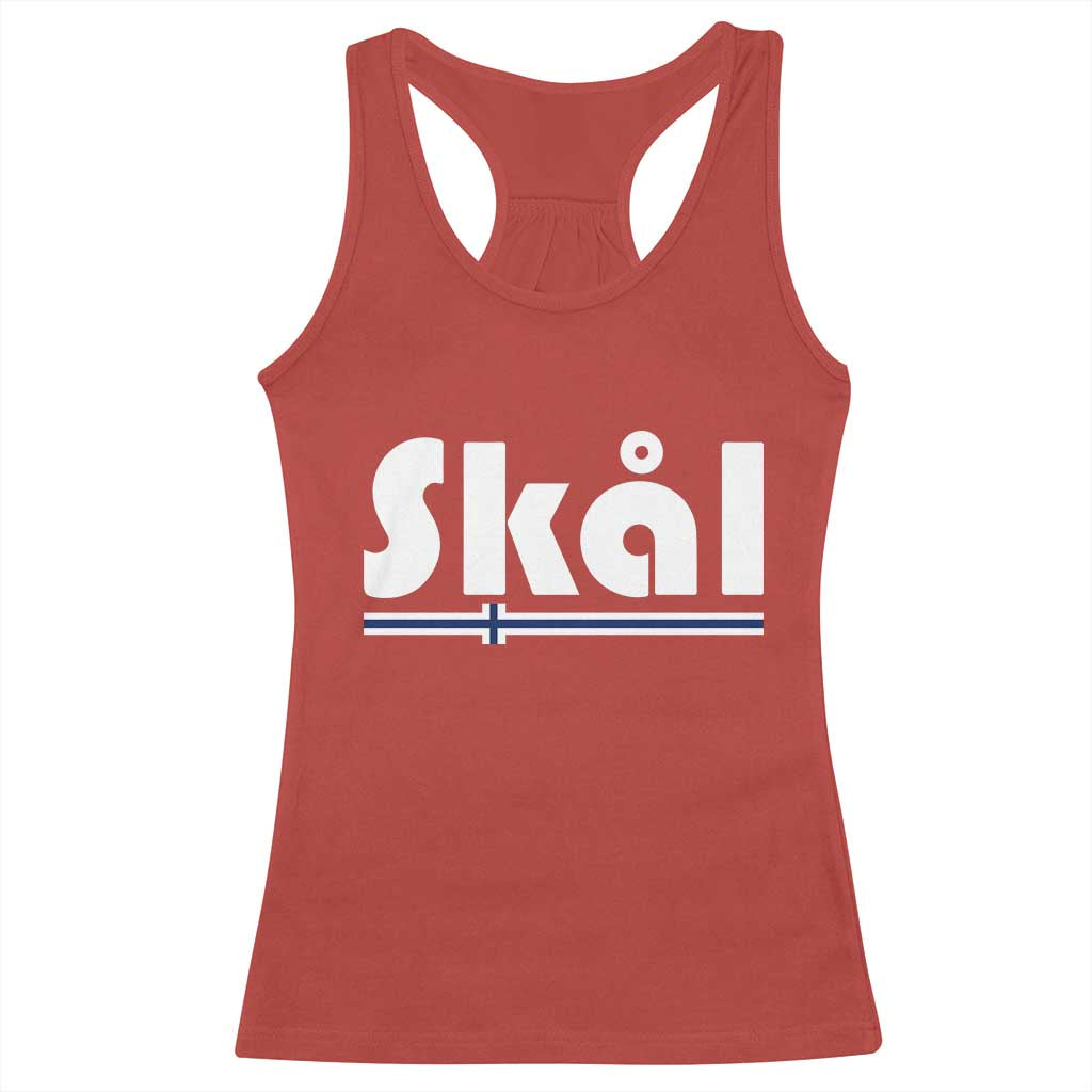 Vintage Norway Norge Skål Flag Graphic Racerback Tank Top Proud Norwegian Fan