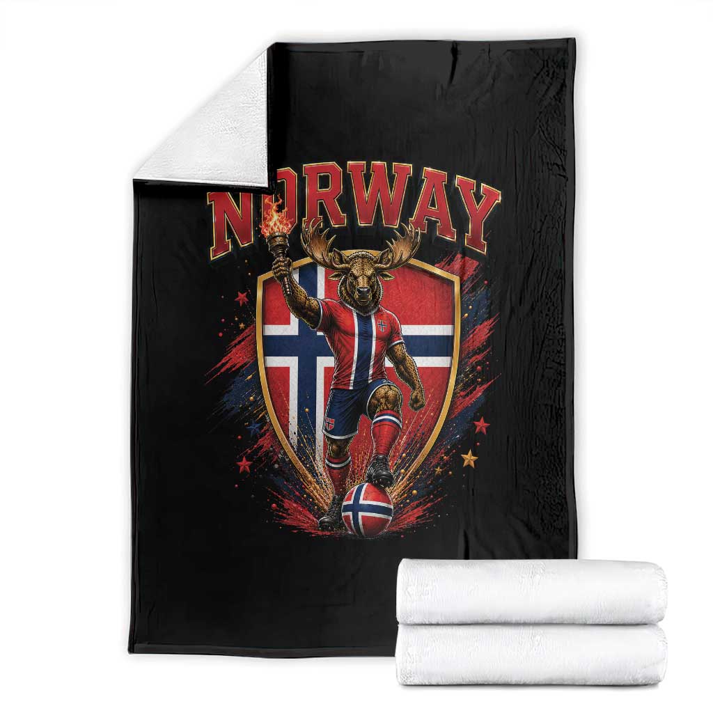 Funny Norway Norwegian Moose Throw Blanket Soccer Fan Game Day Gift