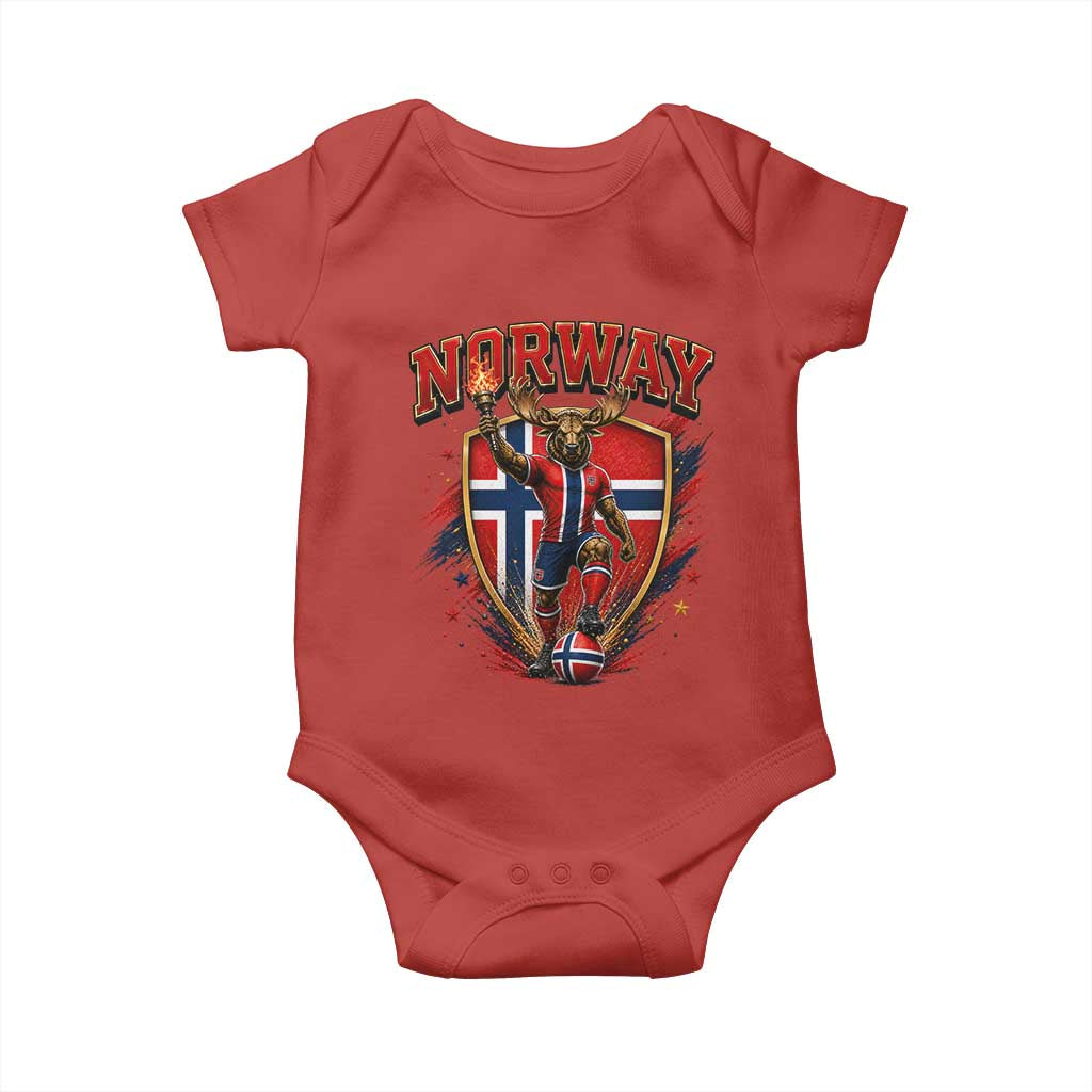 Funny Norway Norwegian Moose Baby Onesie Soccer Fan Game Day Gift