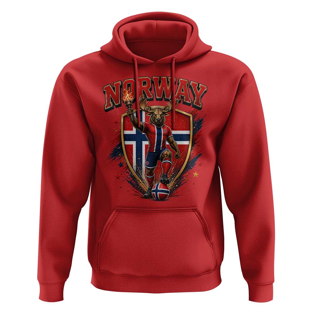 Funny Norway Norwegian Moose Hoodie Soccer Fan Game Day Gift