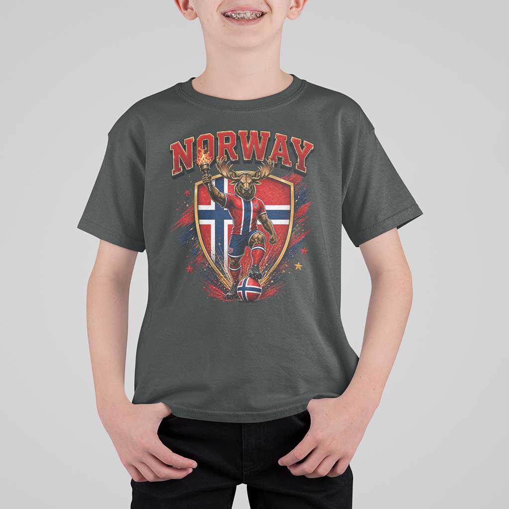 Funny Norway Norwegian Moose T Shirt For Kid Soccer Fan Game Day Gift