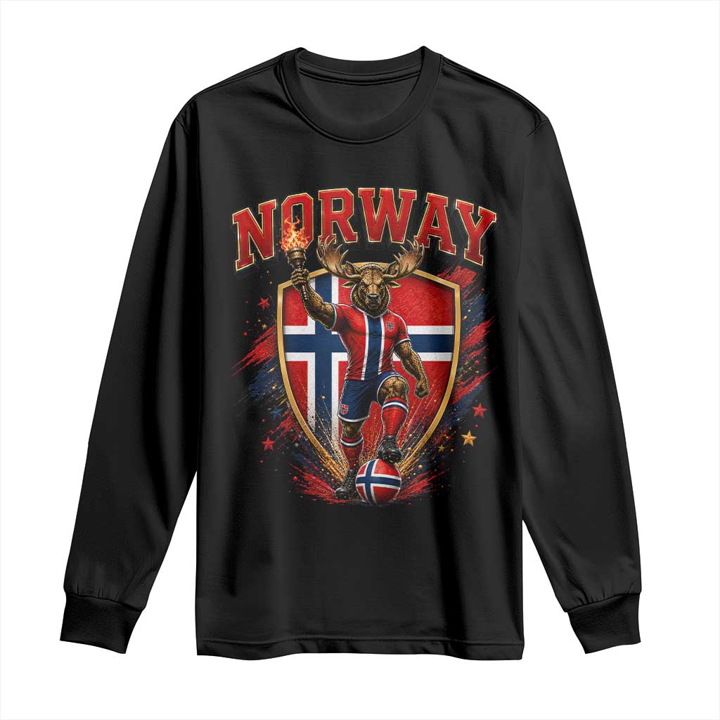 Funny Norway Norwegian Moose Long Sleeve Shirt Soccer Fan Game Day Gift