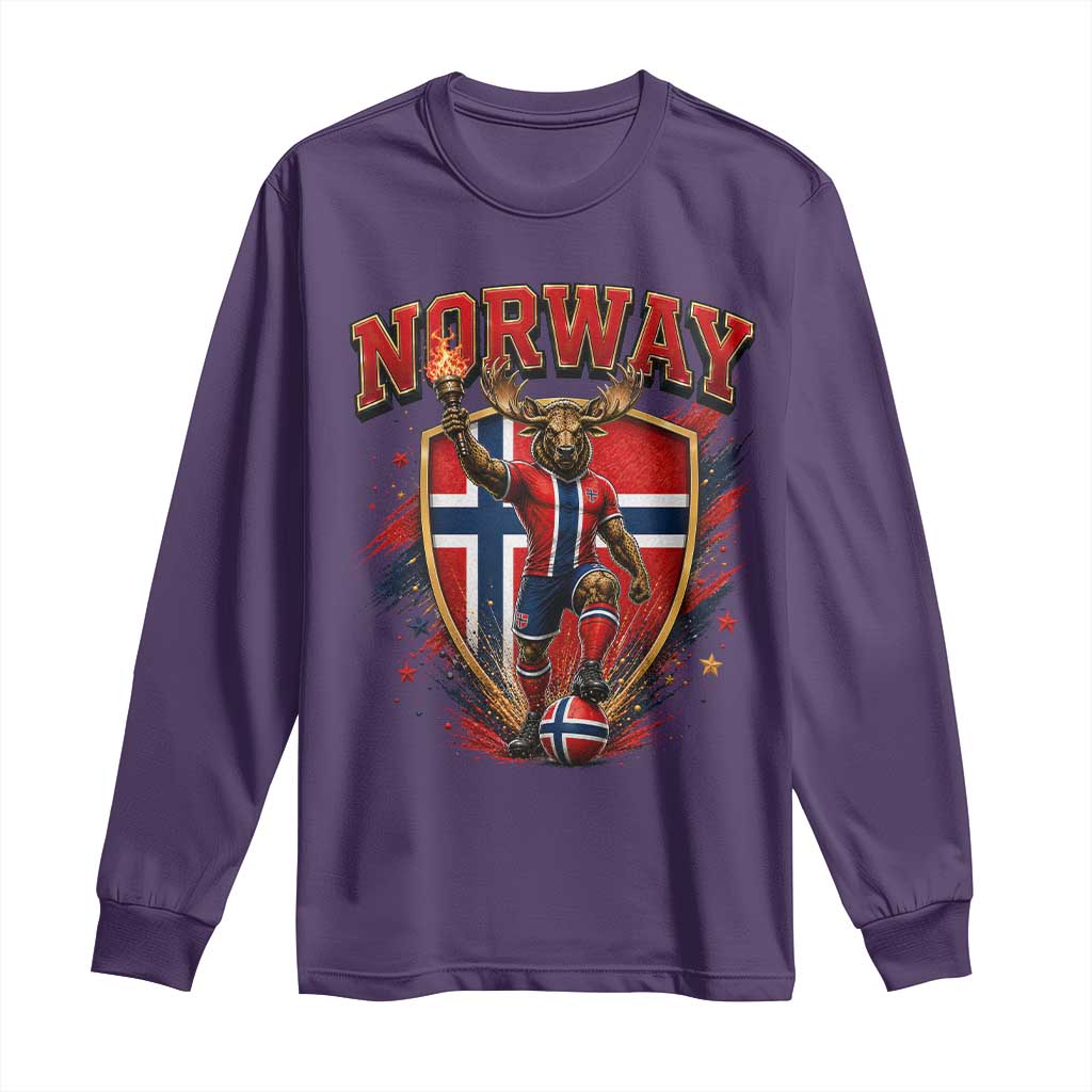 Funny Norway Norwegian Moose Long Sleeve Shirt Soccer Fan Game Day Gift