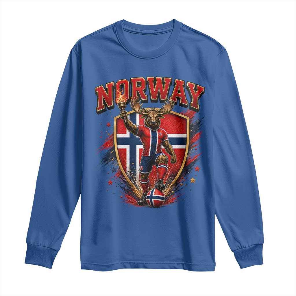 Funny Norway Norwegian Moose Long Sleeve Shirt Soccer Fan Game Day Gift