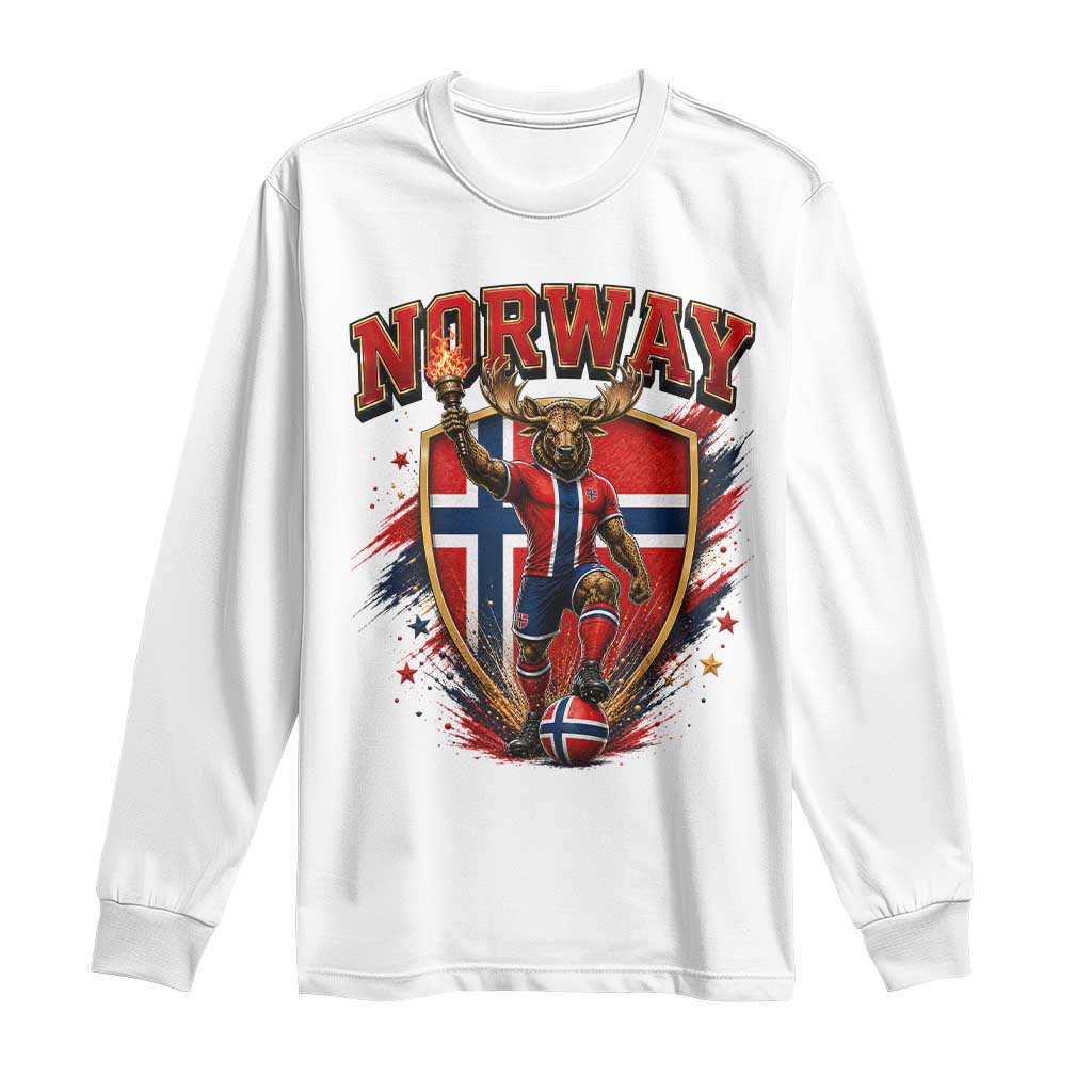 Funny Norway Norwegian Moose Long Sleeve Shirt Soccer Fan Game Day Gift