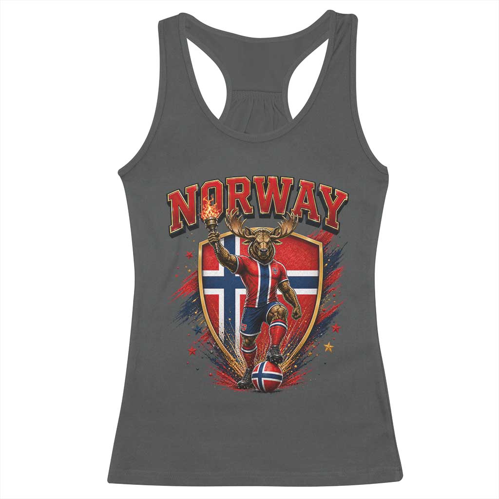 Funny Norway Norwegian Moose Racerback Tank Top Soccer Fan Game Day Gift