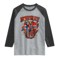 Funny Norway Norwegian Moose Raglan Shirt Soccer Fan Game Day Gift