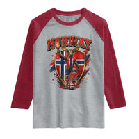 Funny Norway Norwegian Moose Raglan Shirt Soccer Fan Game Day Gift