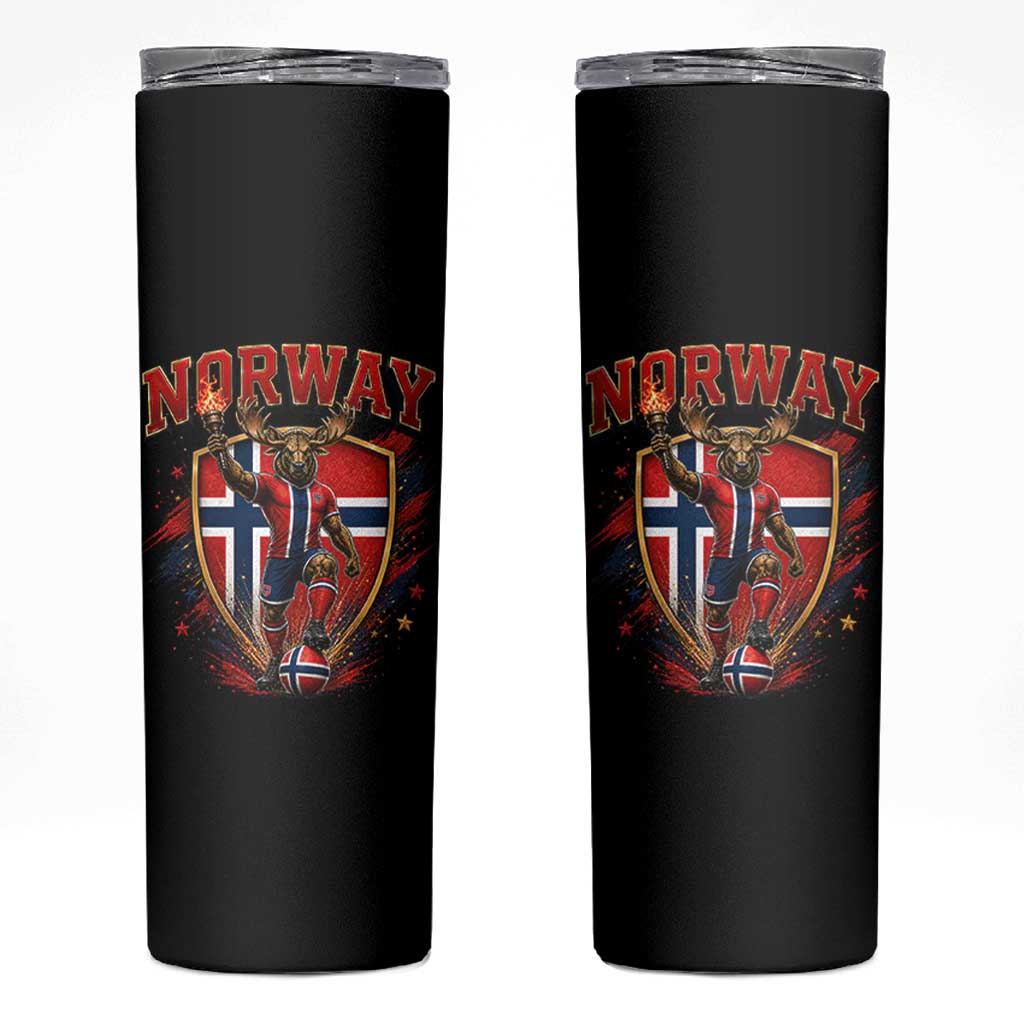 Funny Norway Norwegian Moose Skinny Tumbler Soccer Fan Game Day Gift