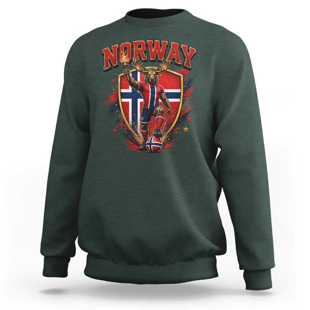 Funny Norway Norwegian Moose Sweatshirt Soccer Fan Game Day Gift