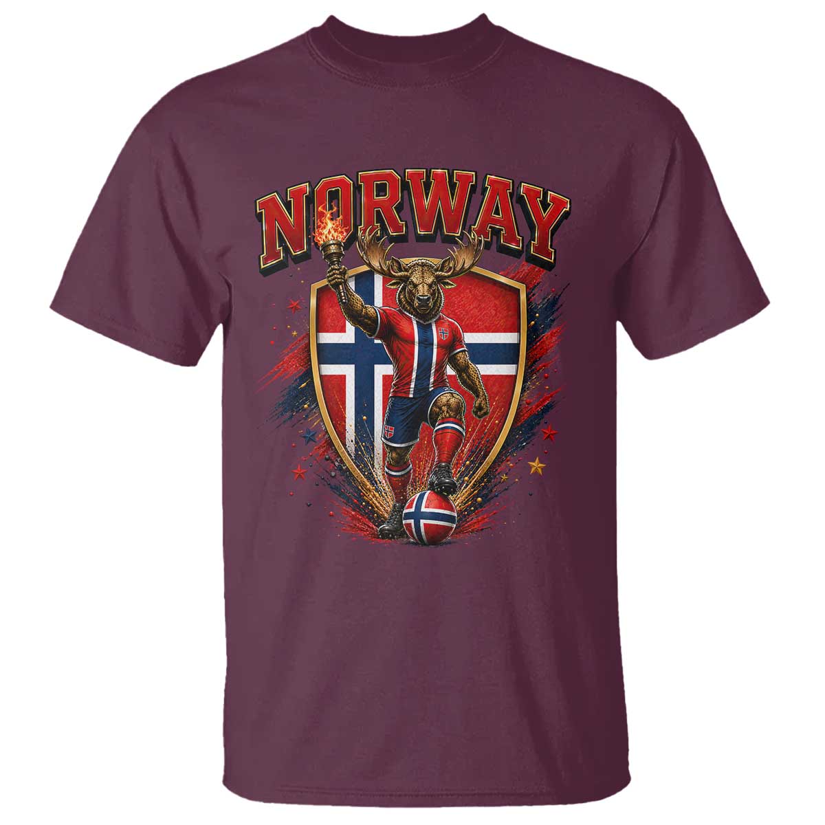 Funny Norway Norwegian Moose T Shirt Soccer Fan Game Day Gift