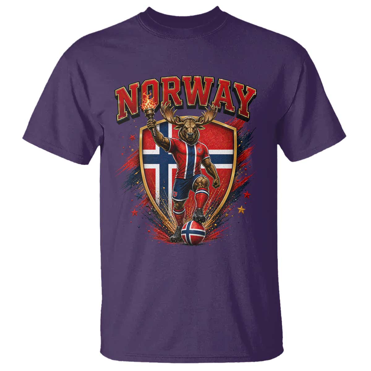Funny Norway Norwegian Moose T Shirt Soccer Fan Game Day Gift