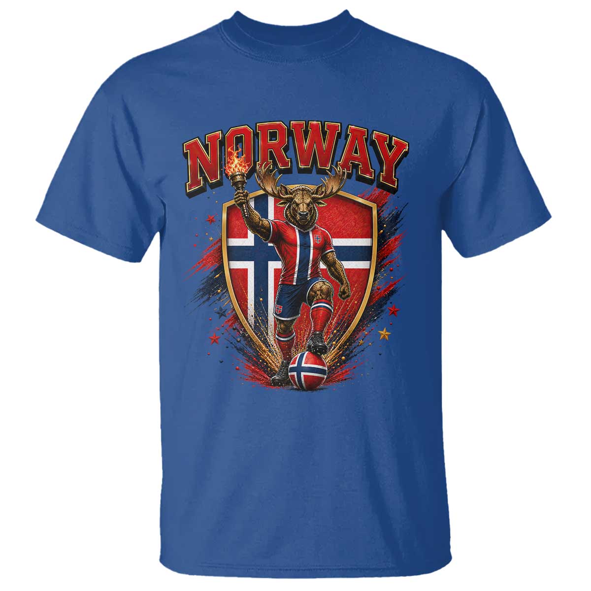 Funny Norway Norwegian Moose T Shirt Soccer Fan Game Day Gift