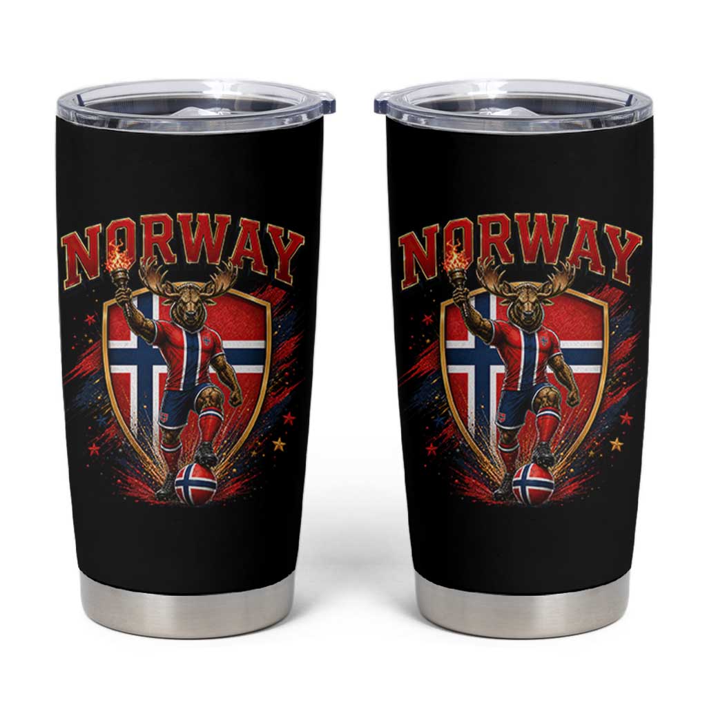Funny Norway Norwegian Moose Tumbler Cup Soccer Fan Game Day Gift