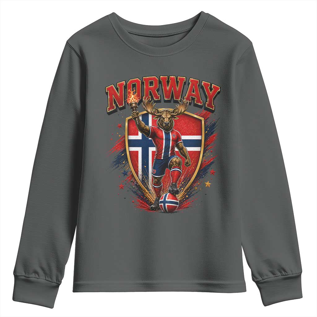 Funny Norway Norwegian Moose Youth Sweatshirt Soccer Fan Game Day Gift