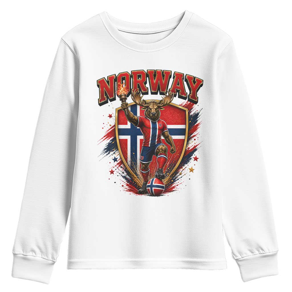 Funny Norway Norwegian Moose Youth Sweatshirt Soccer Fan Game Day Gift
