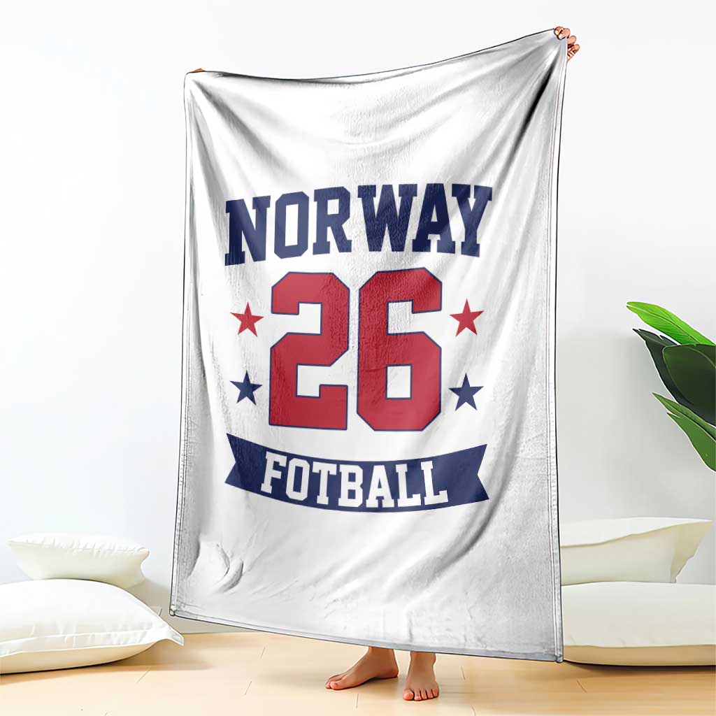 Vintage Norway Fotball Throw Blanket Norwegian Flag Game Day Fan Gift