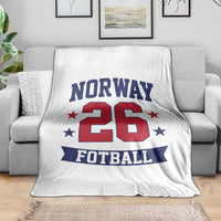 Vintage Norway Fotball Throw Blanket Norwegian Flag Game Day Fan Gift