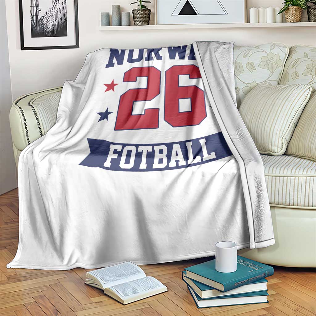 Vintage Norway Fotball Throw Blanket Norwegian Flag Game Day Fan Gift