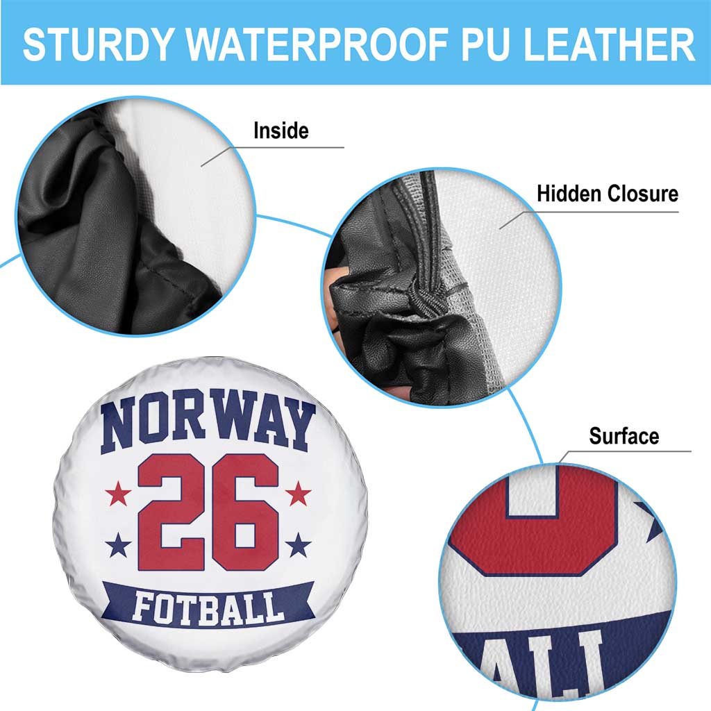 Vintage Norway Fotball Spare Tire Cover Norwegian Flag Game Day Fan Gift