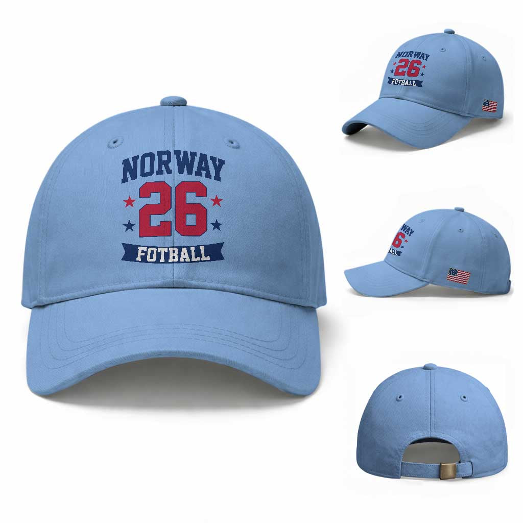 Vintage Norway Fotball Baseball Cap Norwegian Flag Game Day Fan Gift
