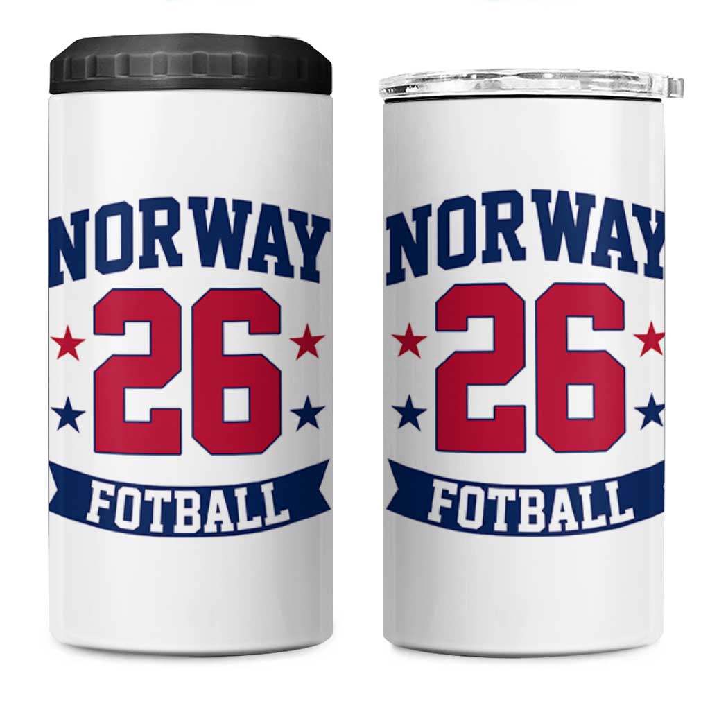 Vintage Norway Fotball 4 in 1 Can Cooler Tumbler Norwegian Flag Game Day Fan Gift