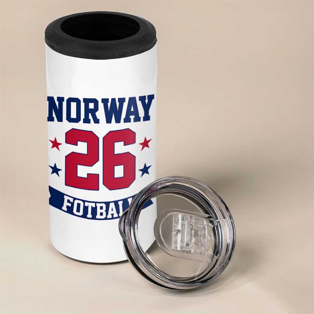 Vintage Norway Fotball 4 in 1 Can Cooler Tumbler Norwegian Flag Game Day Fan Gift