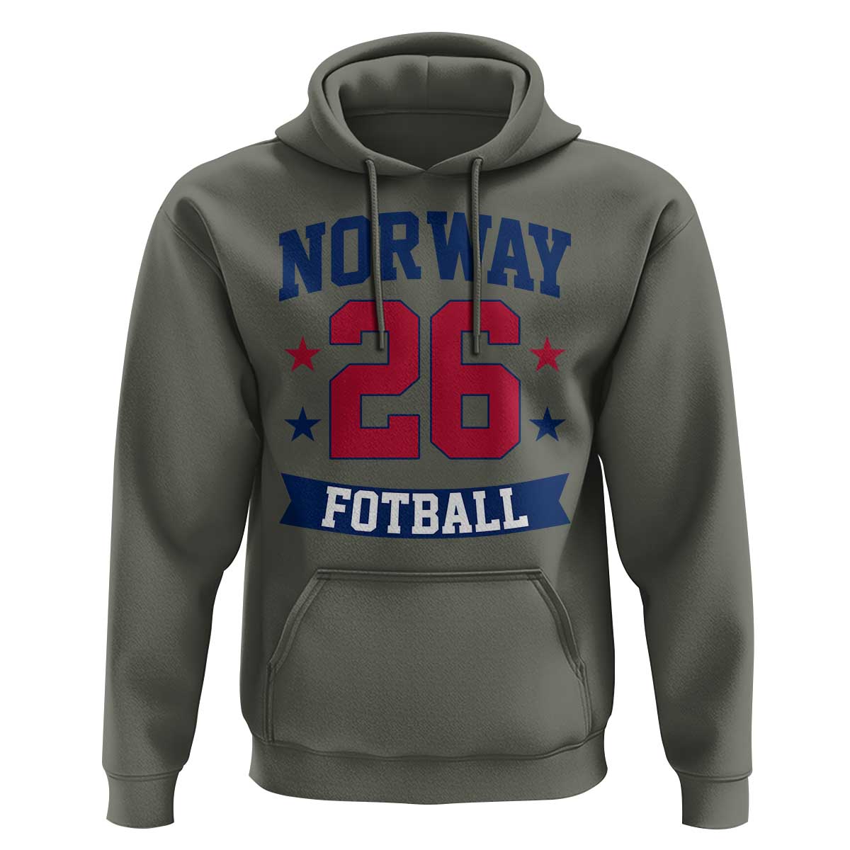 Vintage Norway Fotball Hoodie Norwegian Flag Game Day Fan Gift